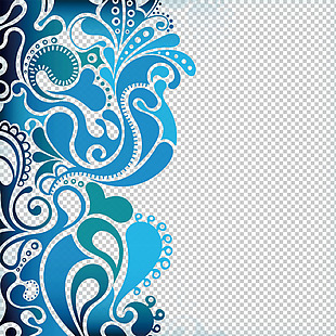 抽象蓝色装饰花纹免抠png透明图层素材