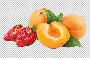 黄桃草莓水果免抠png透明图层素材