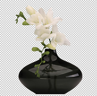 黑色漂亮花瓶装饰瓶免抠png透明图层素材