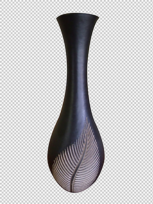 黑色花瓶装饰瓶免抠png透明图层素材