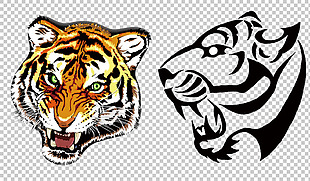 老虎纹身图案免抠png透明图层素材