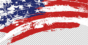 美国国旗笔触图免抠png透明图层素材