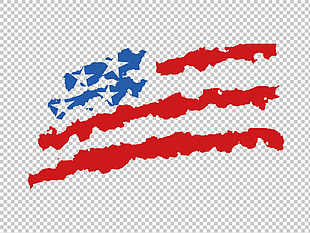 美国国旗笔触免抠png透明图层素材
