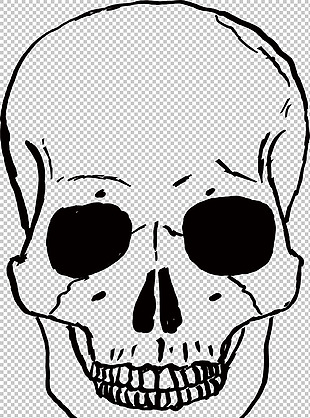 手绘人头骨图案免抠png透明图层素材