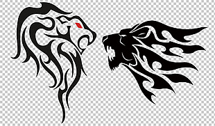 抽象狮子纹身免抠png透明图层素材