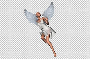 飞翔的天使纹身免抠png透明图层素材