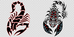 红蝎子纹身免抠png透明图层素材
