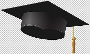 手绘黑色学位帽免抠png透明图层素材