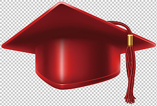 红色学位帽免抠png透明图层素材