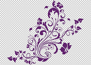 紫色艺术花纹免抠png透明图层素材