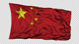 飘扬的中国国旗免抠png透明图层素材