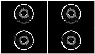 黑白光圈全息圆形目标定位视频素材