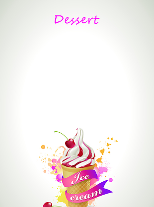 美味炫彩冰激凌甜点食物海报背景素材