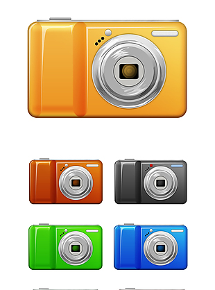 多款颜色相机icon图标设计