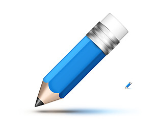 蓝色铅笔icon图标设计