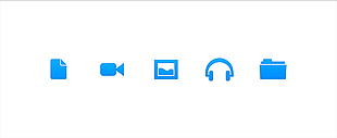蓝色网页音乐视频icon图标设计