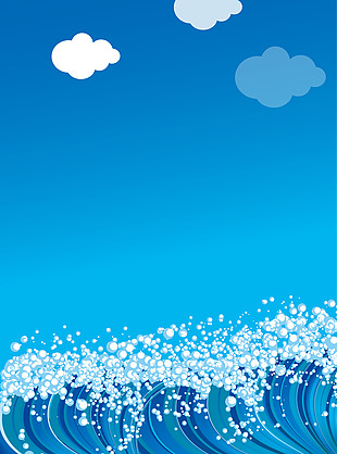 矢量卡通手绘海洋海水夏日背景