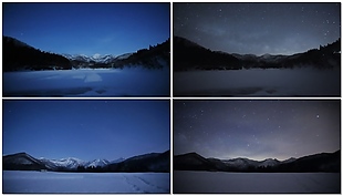 延时摄影-月光与银河(Moonlight_and_Milky_way_rising_at_Daigenta_Canyon)视频素材