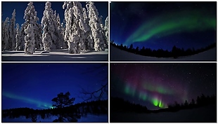 延时摄影：芬兰拉普兰的极光视频素材