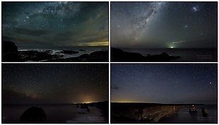 延时摄影：海洋夜晚的星空(Ocean_Sky)视频素材