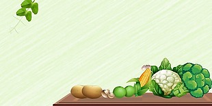 矢量绿色蔬菜食品背景