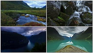 延时摄影：挪威山间的溪流(The_Water)视频素材
