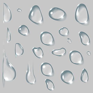 透明白色的水滴插画
