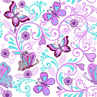 浪漫的紫色花朵背景