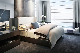 现代简约卧室大床高清3d模型max
