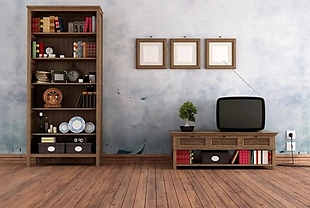 现代简约室内客厅墙面木地板装饰效果图
