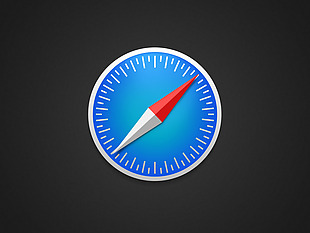 蓝色的手机网页指南针icon图标