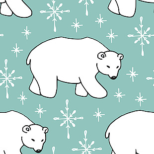 卡通可爱北极熊填充背景