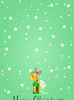 星星啤酒酒杯绿豆灰圣诞海报背景素材