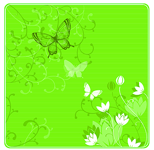 绿色花藤上的蝴蝶背景素材