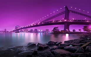 HDR摄影夜景3D海上大桥贴图