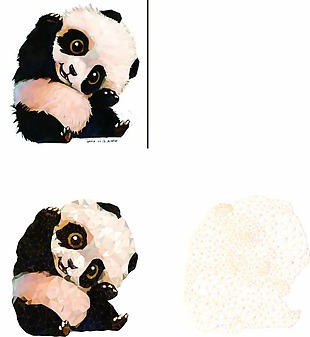 手工绘制可爱熊猫装饰图案素材
