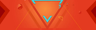 红色几何三角形促销淘宝banner背景
