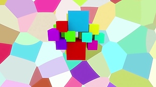 彩色多边形动画视频背景