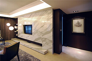 室内客厅现代时尚背景墙装修效果图