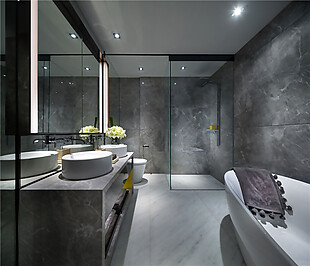 灰色感浴室现代简约效果图