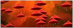 中国红悬挂伞视频视频素材