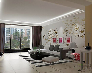 现代式客厅沙发背景墙装修效果图