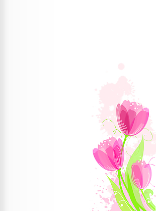 矢量文艺水彩手绘郁金香花朵背景素材