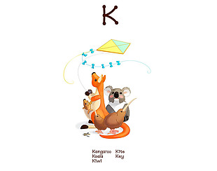 有趣动物字母K
