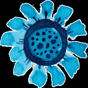 创意蓝色向日葵花朵装饰素材