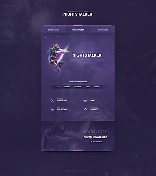 紫色游戏网站界面设计素材