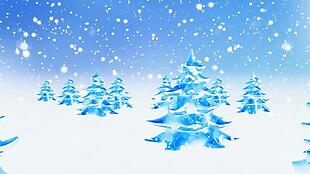 浪漫梦幻冬季冰雪玻璃树动态视频素材