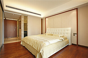 欧式室内卧室床铺射灯中央空调装修