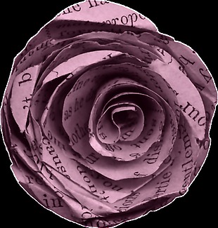 紫色字母花朵水彩透明插画装饰素材