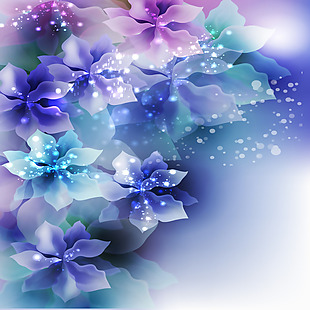 梦幻紫色渐变花朵背景